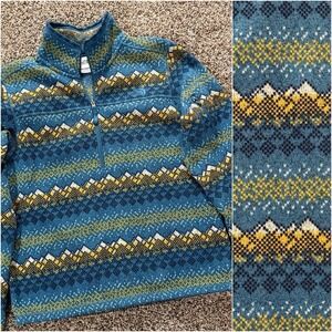 The‎ North Face Fair Isle Fleece Quarter Zip Men's M Nordic Gorpcore Pullover